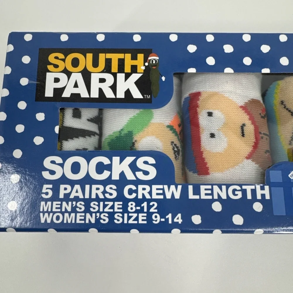 Odd Sox South Park 5 Pairs Crew Length Socks‎ Men 8-12 Women 9-14